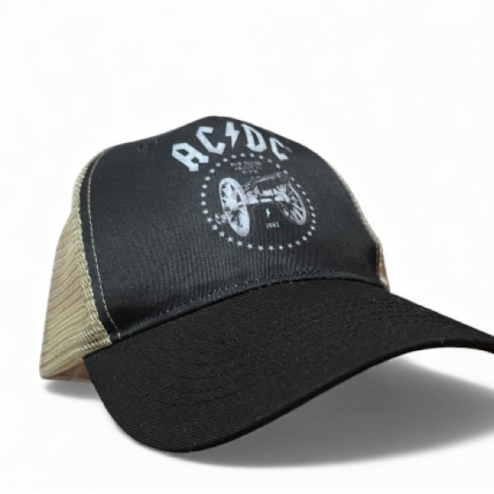 AC/DC Black and Tan Trucker Hat NEW